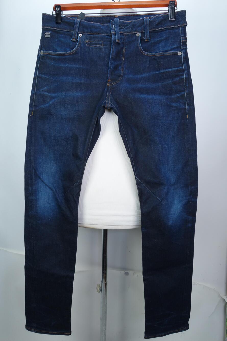 G-Star RAW D-Staq 5-Pkt Slim Jeans Mens 30x32 Dark Blue Stretch Denim Button Fly